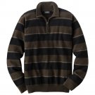 Mens Arrow Brand Striped 1/4 Zip Sweater Brown Small S NEW