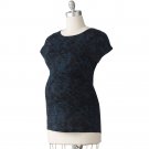 NEW Womens Maternity Brushstroke Tunic Top or Shirt Sz S or Small Black Blue NEW $40