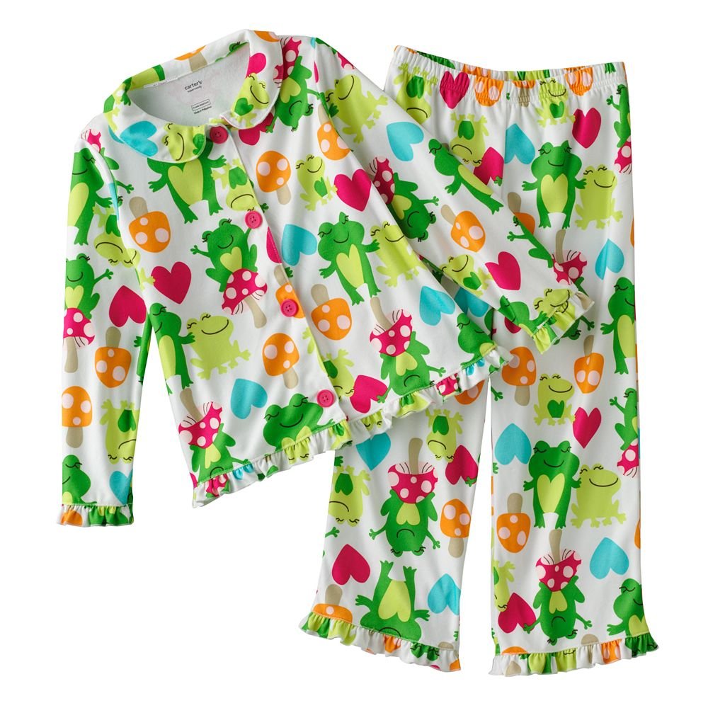 Carter's Frog Fleece Pajama Set Girls Sz 4 Pajama Set 2 Pc 36.00 NEW