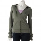 Juniors Zip Front Hooded Jacket Hoodie MUDD Brand Aged Green Size Medium $40 NEW