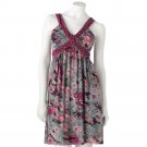 Candies Size Large Floral Dress Pink Gray NEW $58.00