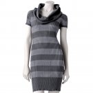 Juniors Gray Stripe Sweater Dress Sz Medium Derek Heart Sweaterdress NEW $44