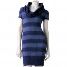 Juniors Navy Blue Stripe Sweater Dress Sz Medium Derek Heart Sweaterdress NEW $44