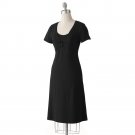 Womens Solid Black Mock-Layer Dress Sz Petite Small Croft & Barrow PS NEW $44