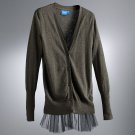 Womens Gray Tulle Cardigan Sweater by Vera Wang Size Petite Extra Large or PXL $64 NEW