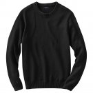 Mens Solid Crew Neck Sweater BLACK Croft Barrow Extra Large XL $45 NEW