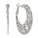NEW Apt 9 Silver Tone Openwork Hoop Earrings PRETTY FREE SHIPPING