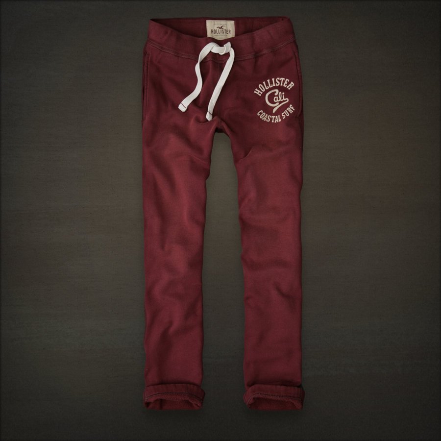 hollister red sweatpants