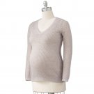 Womens Maternity Lurex Pointelle Sweater Sz Extra Large Oh Baby Maternity Gray $60  NEW