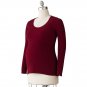 Womens Deep Red Ribbed Sweater Sz Medium M Oh Baby Maternity $56 NEW