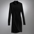 Womens Ruched Turtleneck Dress Black Vera Wang Ruched Turtleneck Dress Petite Small PS $58 NEW