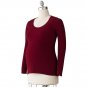 Womens Deep Red Ribbed Sweater Sz Small S Oh Baby Maternity $56 NEW