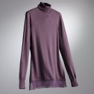 Vera Wang SVVW Dark Purple Chiffon Turtleneck Sweater Womens Petite Small NEW $60