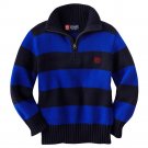 NEW 3T Pullover Sweater Navy Blue Stripes CHAPS Brand 1/4 Zip NEW