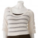 Candie's Medium or M Ivory Tube Yarn Crop Pullover Sweater Womens  NEW $48