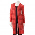 Womens Openwork Maxi Cardigan Sweater by MUDD Sz Large or L $60 NEW