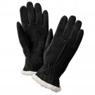 Isotoner Womens Suede Gloves XL Extra Large Black NEW $38
