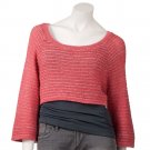 Candie's Medium or M Pink Silver Crop Pullover Lurex Sweater Womens  NEW $48