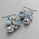 NEW Vera Wang Silver Blue Tone Cluster Drop Earrings PRETTY FREE SHIPPING