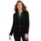 Womens Black Large L Uptown Ribbed Cardigan Sweater by Chaps $89 NEW