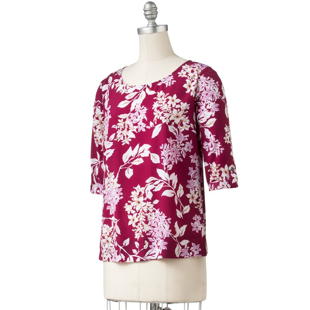 Croft Barrow Womens Extra Large Red Floral Blouse Shirt $40.00 NEW