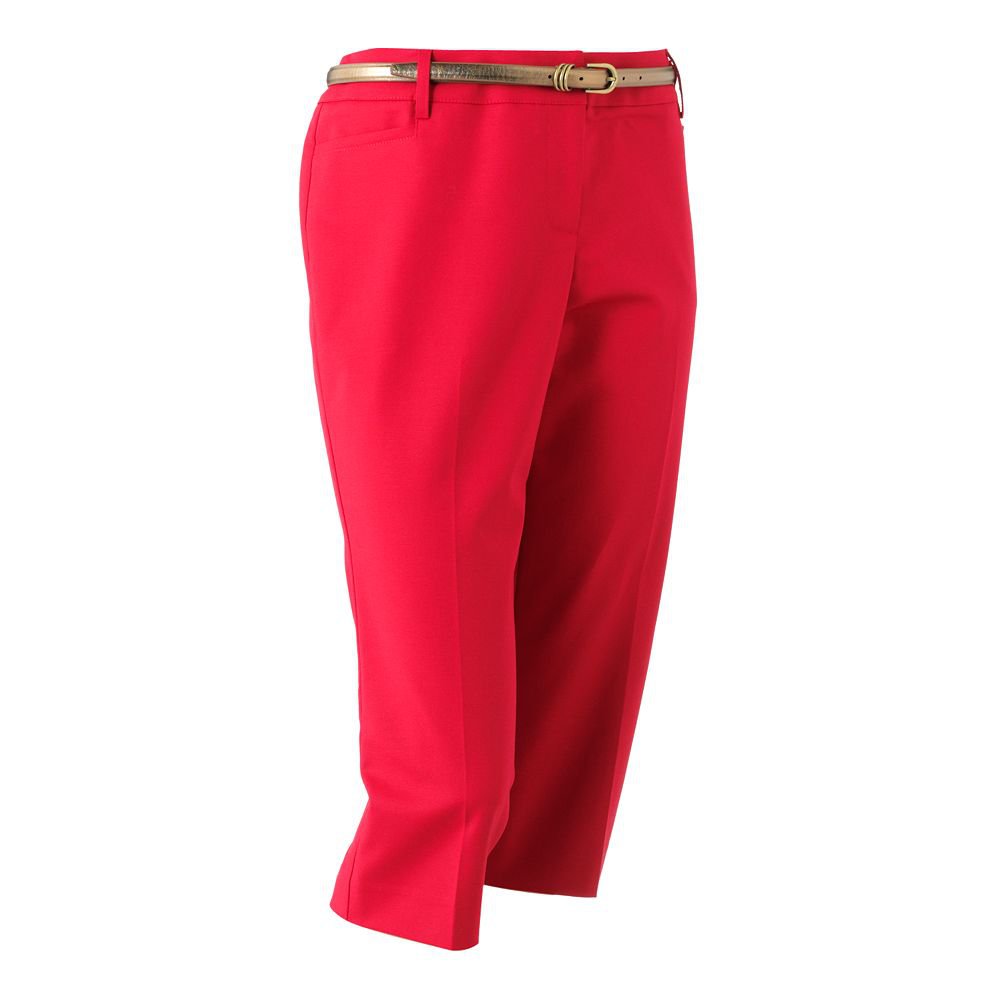 red capri pants plus size