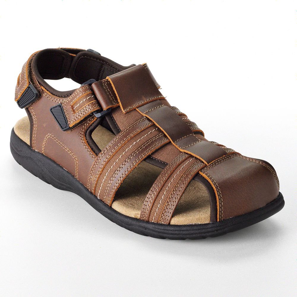 Croft & Barrow Brown Leather Sandals Mens Size 11 $65.00 NEW