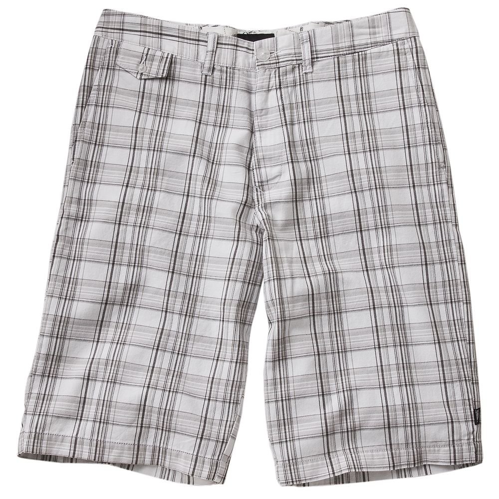 Mens Vans Plaid Flat Front Shorts Size 38 White NEW $44.00