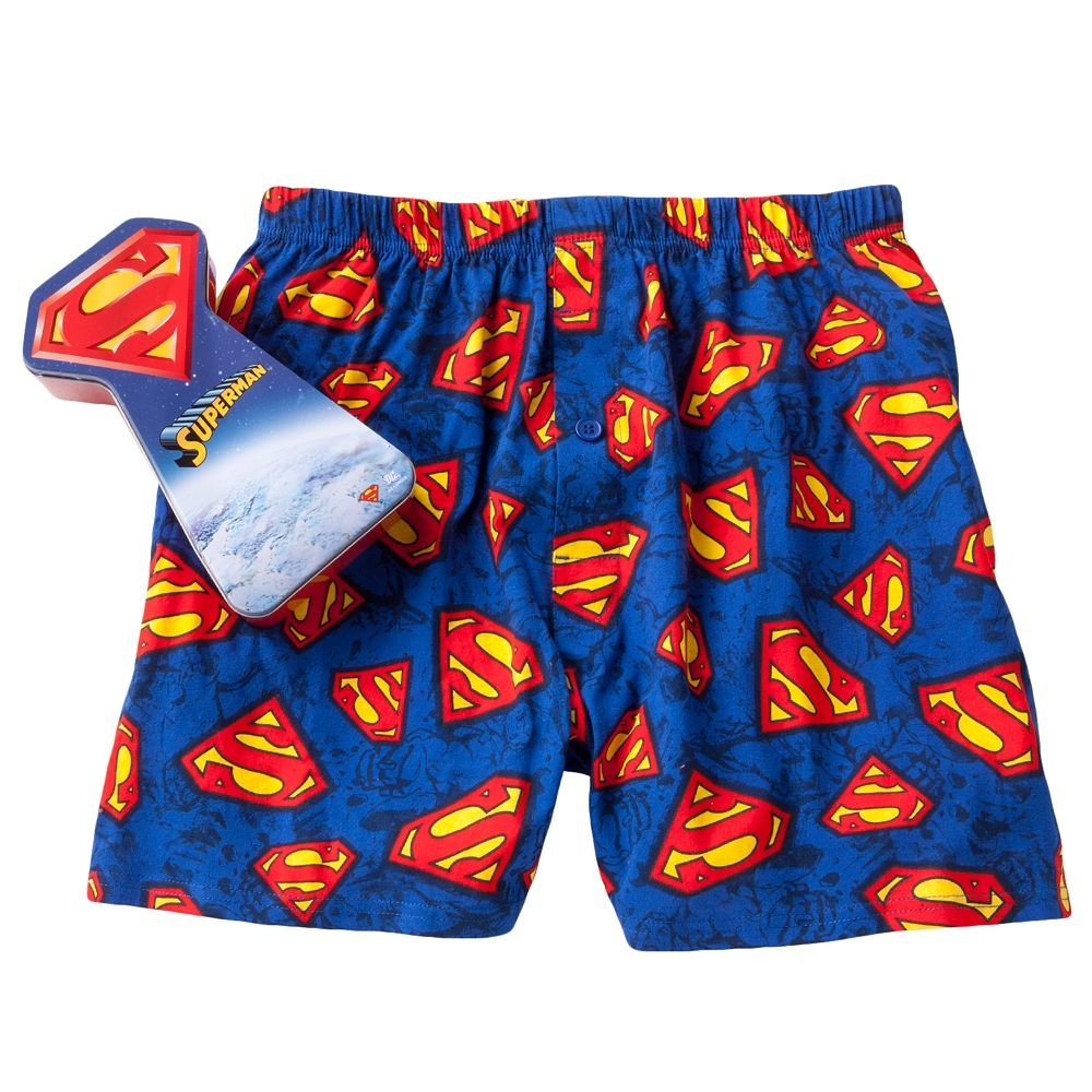 Superman Mens Boxers in a Tin Sz. Small Boxer Shorts Underwear NEW $20.00
