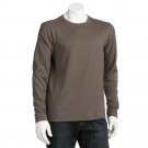 Mens Sz XL or Extra Large Brown Mini Stripe Performance Knit Shirt Top or Tee Croft & Barrow NEW