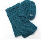 NEW Apt 9 Bow + Rhinestones Knit Hat + Scarf Set Deep Blue $32.00