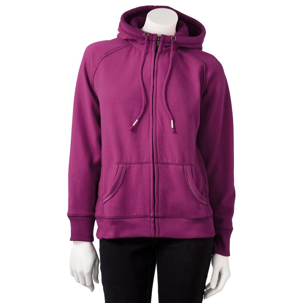 NEW Purple SONOMA Womens Petite Cable-Knit Hoodie Zip Front Hooded ...