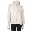 NEW Ivory SONOMA Womens Petite Cable-Knit Hoodie Zip Front Hooded Jacket XS $50