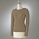 Sonoma Womens Sweater Long Sleeves Cable Knit Style Sweater Sz. Medium Dark Tan NEW