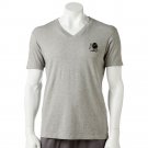 Mens Size Small or S equipo Solid V-Neck Tee Gray Logo NEW
