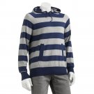 NEW Mens L Large Blue Wide Stripe Hoodie Hooded Jacket or Coat Sonoma $60.00