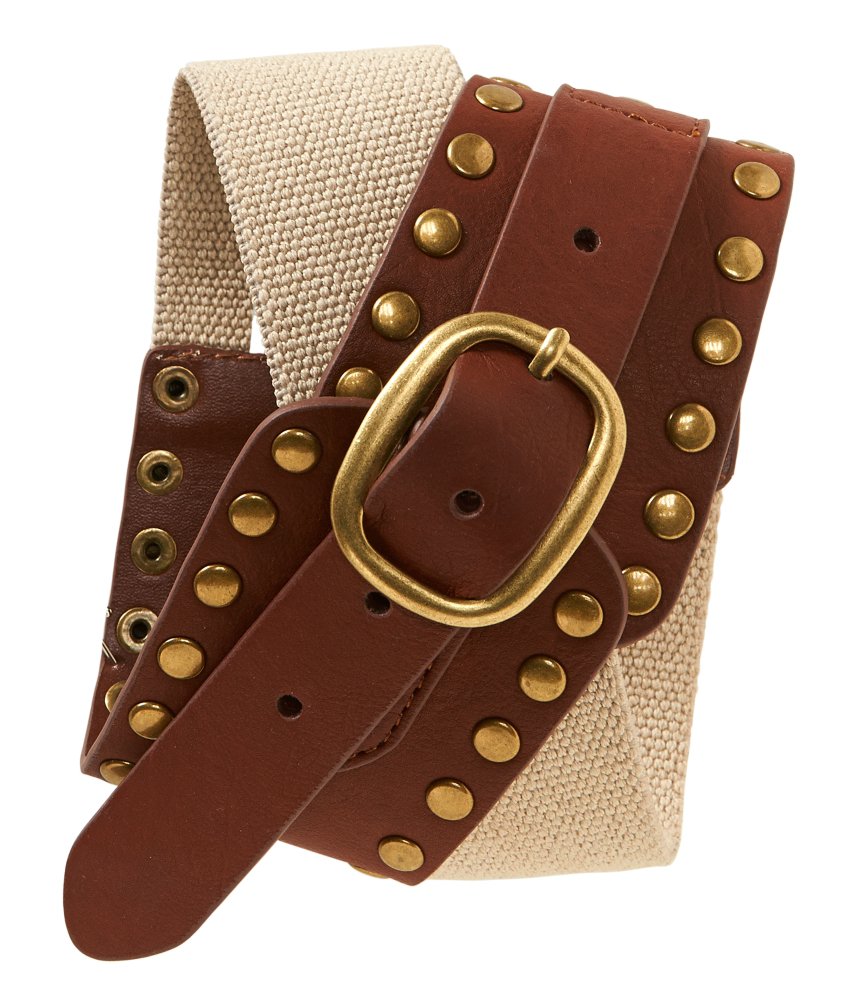 Aeropostale Elastic Stud Waist Belt S/M Brown Style 9286 29.50 NEW