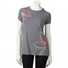 Breast Cancer Awareness Tek Gear Printed Performance Tee T-Shirt Gray Medium NEW