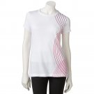 Breast Cancer Awareness Tek Gear Printed Performance Tee T-Shirt White Medium NEW