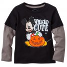 NEW 3T Black Disney Mickey Mouse Wicked Cute Mock-Layer Tee Top Toddler $16