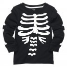 NEW 3T Carter's Skeleton Graphic Halloween Tee - Toddler Top Black $16
