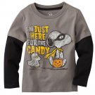 NEW 3T Peanuts Here for the Candy Tee - Toddler Top Gray $16
