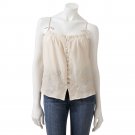 Juniors Extra Large XL Ivory Tie-Strap Embroidered Crop Tank Top Mudd $36.00 NEW