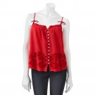Juniors Extra Large XL Red Tie-Strap Embroidered Crop Tank Top Mudd $36.00 NEW