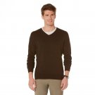 NEW 2XL or XXL Dark Brown Mens V-Neck Pullover Solid Sweater by Axist $60