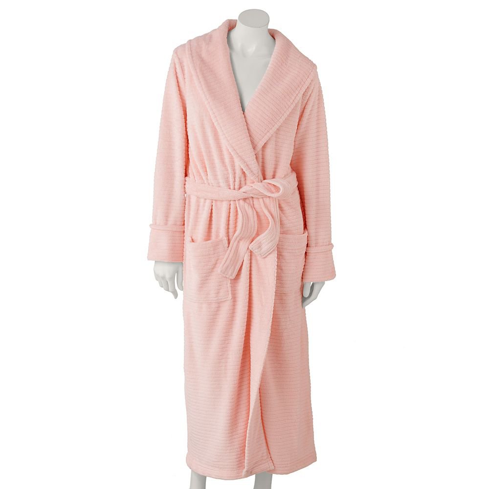 Womens Textured Stripe Plush Robe by Croft & Barrow Sz. Small NEW $58