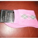 George Brand Pink Argyle Womens Socks Juniors Girls Too Wool NEW