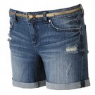 NEW Size 2 Womens Medium Wash Low Rise Cuffed Jeans Shorts by Lauren Conrad NEW