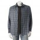 NEW Haggar Brand Plaid Long Sleeve Casual Button-Down Shirt & Tee Set Size 3XL or XXXL Gray $54