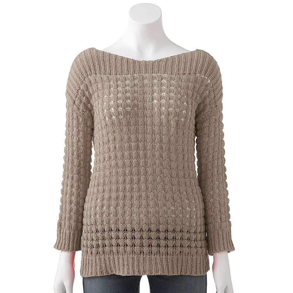 NEW Womens Extra Large Textured Open Work Sweater by Apt. 9 $50